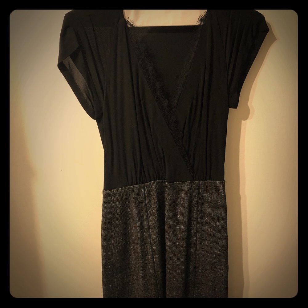 Black tweed fitted dress by Rebecca Taylor size 0